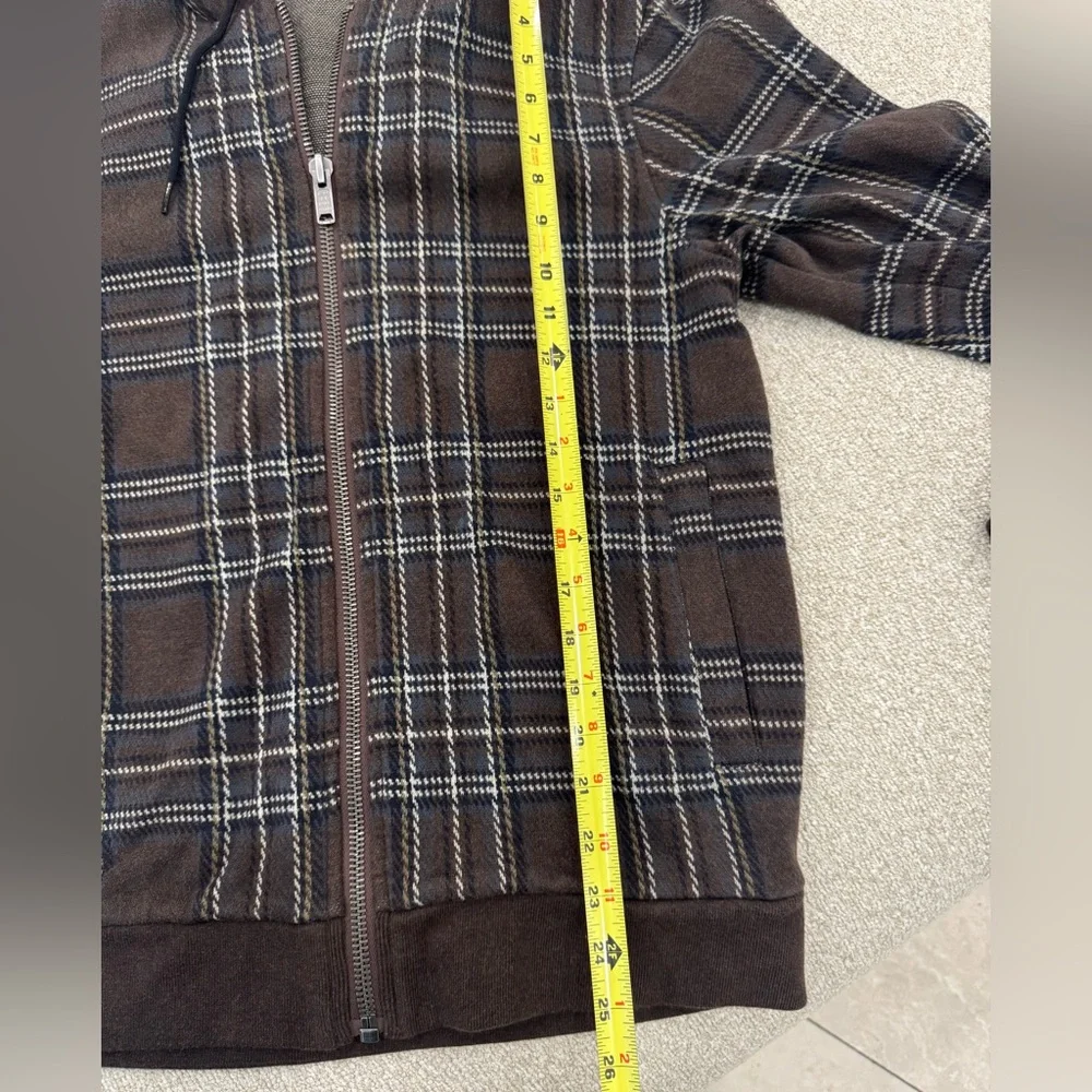 Marc by Marc Jacobs Plaid Zip-Up Hoodie Jacket – Brown & Navy - Picture 7 of 10